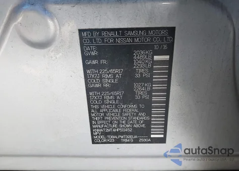 2017 Nissan Rogue S из США, поврежденный, VIN KNMAT2MT4HP511452